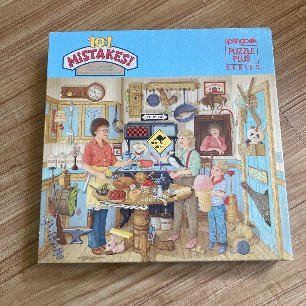 Springbok 101 Mistakes Jigsaw Puzzle Plus Series - Grandma’s Kitchen - Complete